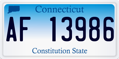 CT license plate AF13986