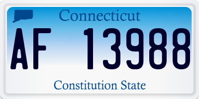 CT license plate AF13988