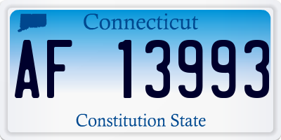 CT license plate AF13993