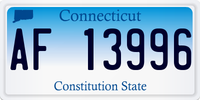 CT license plate AF13996