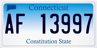 CT license plate AF13997