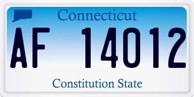 CT license plate AF14012