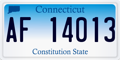CT license plate AF14013