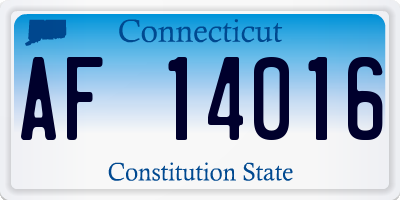 CT license plate AF14016