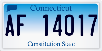 CT license plate AF14017