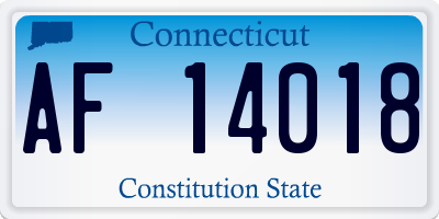 CT license plate AF14018