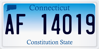 CT license plate AF14019