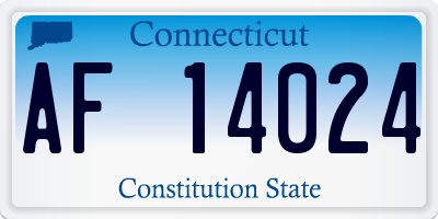 CT license plate AF14024