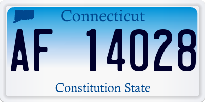 CT license plate AF14028