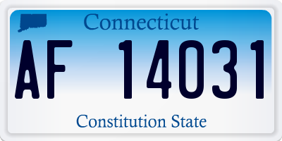 CT license plate AF14031