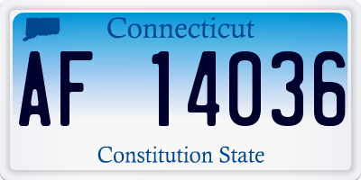 CT license plate AF14036