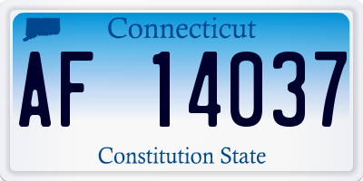 CT license plate AF14037