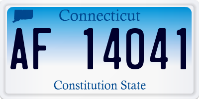 CT license plate AF14041