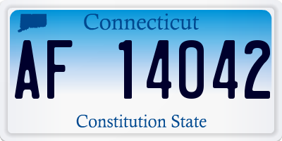 CT license plate AF14042