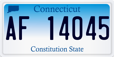 CT license plate AF14045