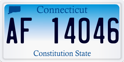 CT license plate AF14046