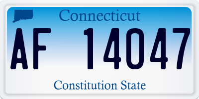 CT license plate AF14047