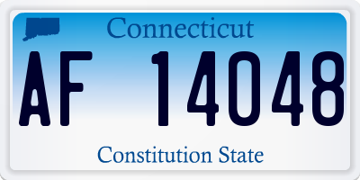 CT license plate AF14048