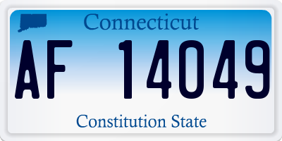 CT license plate AF14049