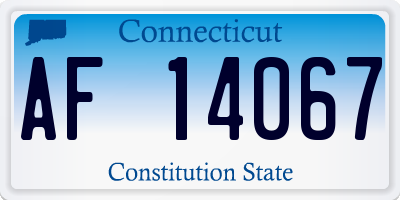 CT license plate AF14067
