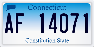 CT license plate AF14071