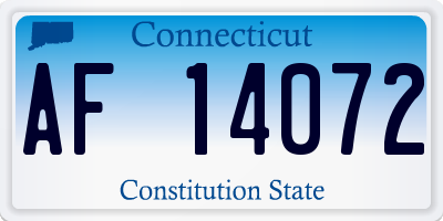 CT license plate AF14072