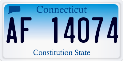 CT license plate AF14074