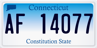 CT license plate AF14077
