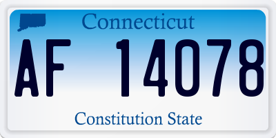 CT license plate AF14078