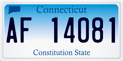 CT license plate AF14081