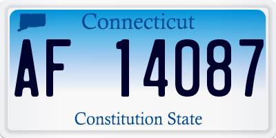 CT license plate AF14087