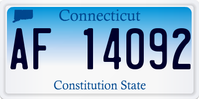 CT license plate AF14092