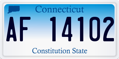 CT license plate AF14102