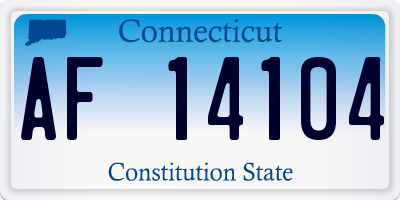 CT license plate AF14104