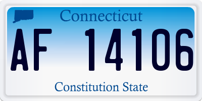 CT license plate AF14106
