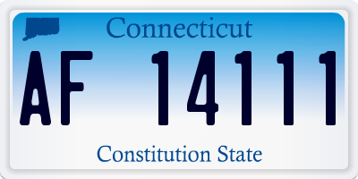 CT license plate AF14111