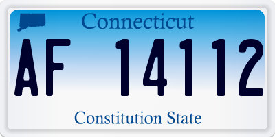 CT license plate AF14112
