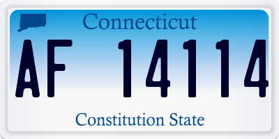 CT license plate AF14114