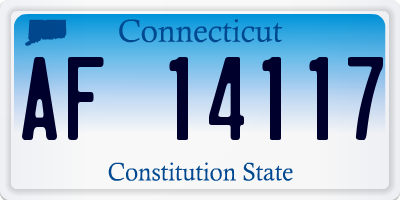 CT license plate AF14117