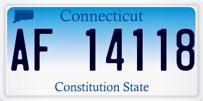 CT license plate AF14118