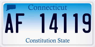 CT license plate AF14119
