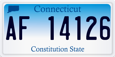 CT license plate AF14126
