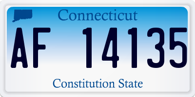 CT license plate AF14135