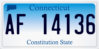 CT license plate AF14136