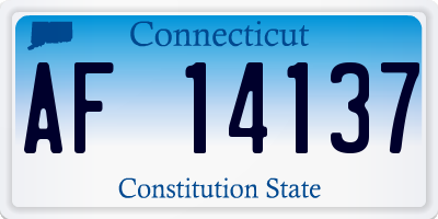 CT license plate AF14137