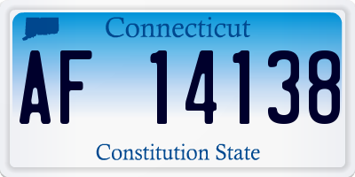 CT license plate AF14138