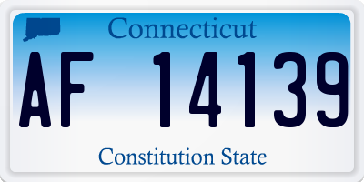 CT license plate AF14139