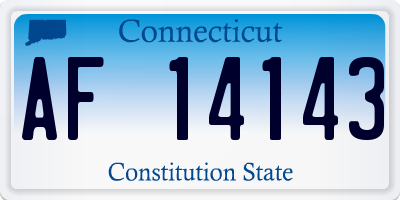 CT license plate AF14143
