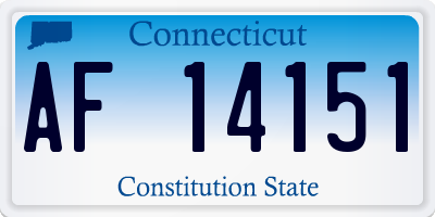 CT license plate AF14151