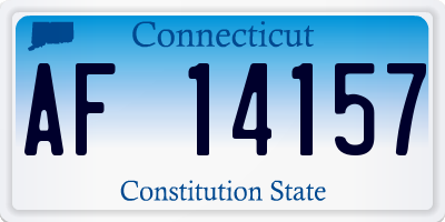 CT license plate AF14157